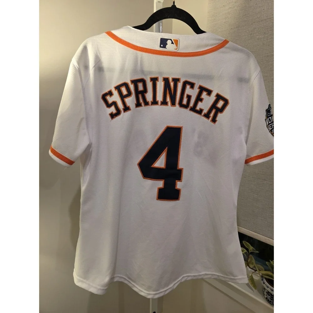 BASEBALL HOUSTON ASTROS SHIRT MAJESTIC SIZE L ADULT SPRINGER 4 World Series 2019